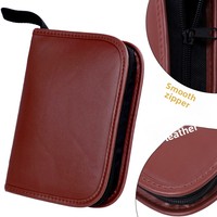 Ensemble de 7 accessoires de golf portables marron, boîte de rangement en cuir PU imperméable avec logo personnalisé pour une utilisation universelle