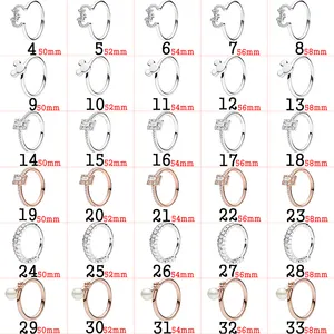 Popular 925 Silver Rose Gold Crystal Icicles Ring Original Jewellery For Women Party Party
