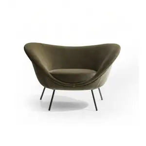 Factory supply modern luxury design velvet fiberglass Lounge chair waiting room chair single sofa minimalist leisure chair