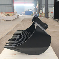Suku Cadang Alat Berat XZFE MS03 Symlock Mini Sorting Bucket Excavator Skeleton Bucket untuk Pekerjaan Sipil