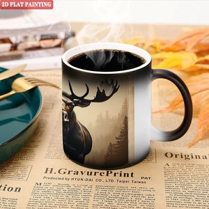 Frosted Black <b>Ceramic</b> Mug 11oz Heat Color Changing Magic <b>Cup</b> For Tea Beverage Home Leisure - Product Image 5
