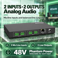 DQINFOS Dante Transmitter Adapter dengan 2 X 2 Antarmuka Dante AES67 Cocok untuk Sistem AV Jaringan Audio Dante