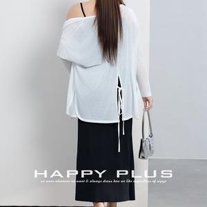 Robe mi-longue sans bretelles Happy Plus pour femmes, taille plus, avec ceinture à nouer à la taille, design asymétrique, couleur unie, N9275 - Product Image 5