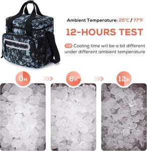 Sac isotherme de pique-nique et de livraison de nourriture chic en cuir de marque Golf Can 6 Pack, échantillon gratuit - Product Image 3