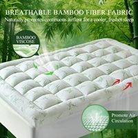 Surmatelas Queen rafraîchissant avec coussin supérieur pour soulager les douleurs dorsales, extra épais 3 pouces, 300 fils au pouce carré, tissus microfibres toutes saisons
