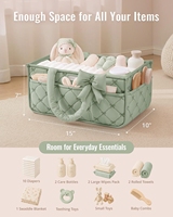 Organisateur de couches pour bébé, panier de rangement portable pour couches, sac de table à langer avec poignées et séparateurs amovibles