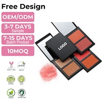 Palette de maquillage quotidienne en poudre, double couche, végétalienne, noire, haute pigmentation, longue tenue, avec logo personnalisé, pour le contour et le blush – Vente en gros
