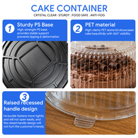 Boîte à gâteau ronde transparente de 12 pouces pour mariage, anniversaire, fête, boîte cadeau, vente en gros, emballage de gâteau en PET PVC, dôme à gâteau en plastique jetable