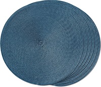 Ensemble de 6 sets de table ronds tressés pour tables à manger, tissés, lavables, antidérapants