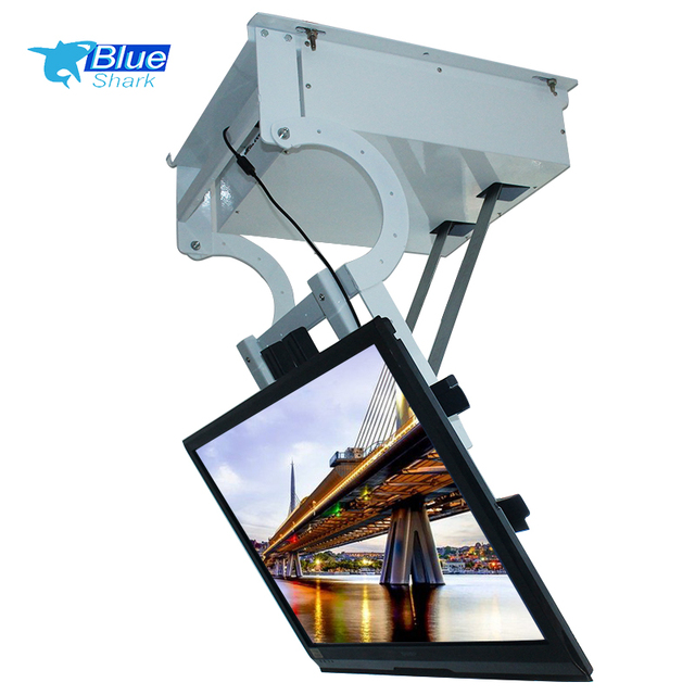 Flip Outward Remote Controlled Motorized Electric Celling Big TV Lifter TV Mount for 32-75inch TV for Office Home Hotel Room