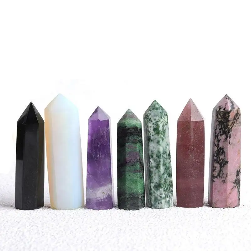 Kualitas tinggi mawar kuarsa Amethyst Fluorite kuarsa bening batu kristal Citrine menara kristal tongkat Titik