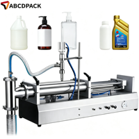 Remplisseuse de bouteilles semi-automatique en acier inoxydable, volume réglable pour la production de liquides à faible viscosité en petites séries