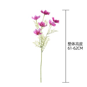 Fleurs artificielles CallaFloral Cosmos roses et blanches en PVC souple, branche unique, décoration maison et mariage, style INS, bouquet - Product Image 4