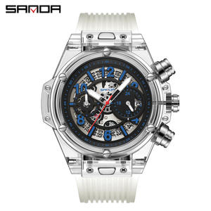 SANDA Creative à la mode 3D évidé montre plaque luminescente 24 heures hommes montre à Quartz Cool et fier - Product Image 2