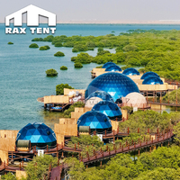 Tente dôme en verre géodésique 7M pour chambre d'hôtel Eco Glamping avec salle de bain aux EAU