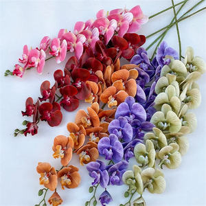 Vente en gros <span class=keywords><strong>de</strong></span> <span class=keywords><strong>15</strong></span> têtes <span class=keywords><strong>de</strong></span> fleurs d'orchidée Phalaenopsis artificielles à longue tige, toucher réaliste, grandes, pour la décoration <span class=keywords><strong>de</strong></span> la maison et des mariages - Product Image 2