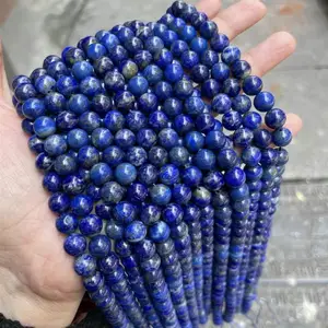 Lapis Lazuli Kralen Donkerblauw Natuursteen Echt Echt Precious Losse Edelsteen Streng Kralen Voor Diy Armband Ketting Maken