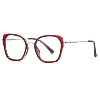 Lunettes de lecture à monture carrée bloquant la lumière bleue pour adultes - Monture intégrale en alliage TR90