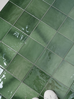 Carreaux muraux en céramique vert foncé moderne de 10 mm pour salle de bain, 140x140mm et 300x75mm, pour sol intérieur de villa, isolation et antibactériens