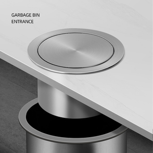 Built-In Bathroom Toilet Waste <strong>Bin</strong> <strong>Cover</strong> with Rolling Lid 304 Stainless Steel Space Saving Design - Product Image 3