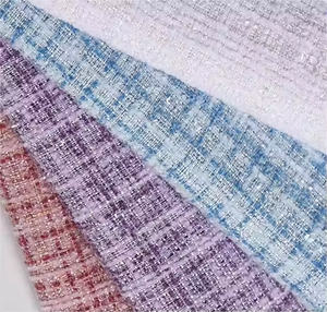 2025 Chất Lượng Cao 100% <span class=keywords><strong>Polyester</strong></span> <span class=keywords><strong>Chenille</strong></span> Boucle Tweed Plaids Vải Với Long Lanh Cho Phù Hợp Với Khăn Giày - Product Image 2