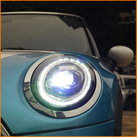 Pour Mini Cooper F55 F56 2014-2019 : Phares avant LED de style LCI 2025 avec projecteur et clignotants dynamiques DRL, ensemble complet