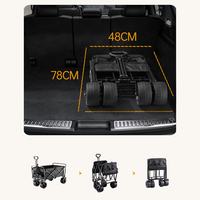 Chariot pliable en acier à roues pivotantes à 360°, poignée rétractable, idéal pour pique-nique, camping, jardin et plage - Vente chaude