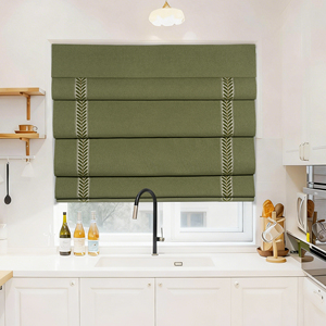 Tende Romane Moderne con Bordo Ondulato in Tessuto, Controllo Manuale Senza Fili, Tende Oscuranti Senza Foratura per Ristorazione e Uso Domestico - Product Image 5