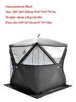 Tente de sauna mobile carrée portable personnalisée pour l'extérieur, idéale pour la randonnée hivernale, le camping, la pêche sur glace, avec chauffage isolé, une chambre