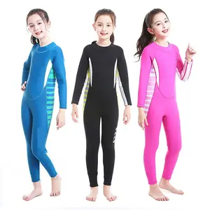 Kids Spring 3mm Full Diving Suit Neoprenes Neopren anzug Kinder zum Warmhalten Einteilige Neopren anzüge UV-Schutz Bade bekleidung Black Print