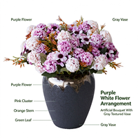 Bouquet de fleurs artificielles européennes, arrangement floral artisanal pour mariage et décoration intérieure