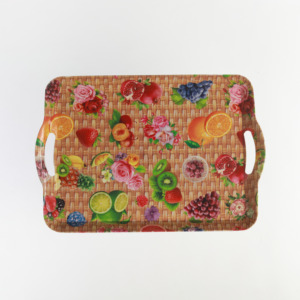 Hot Eco-Friendly Printed Big Rectangle <strong>Plastic</strong> <strong>Serving</strong> Tray With Handle - Product Image 2