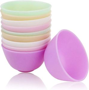 Bols de préparation et de service réutilisables multicolores, bol à masque facial, bol à mélanger en silicone - Product Image 1
