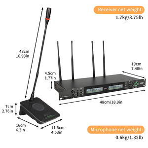 Biner ur422 cuộc họp thảo luận hệ thống hội nghị âm thanh chuyên nghiệp Micro không dây cho video nhóm lớn - Product Image 5