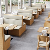 Ensemble de canapés et de banquettes de style occidental pour restaurant, table et chaises, ensemble de canapés et de tables pour café, hamburger, école, cantine