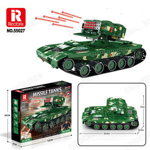 Reobrix 55027 1449Pcs 1:8 RC Missile <strong>Tank</strong> Building Kit with 2.4GHz RC, Bluetooth App Control &amp; LED Lights, Military Armor Model - Product Image 6