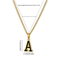 Prêt à l'emploi Noir Blanc Alphabet Métal Pendentif Charms A-Z Lettre Émail Collier Pack E-Commerce Mode Produit Usine Personnalisé