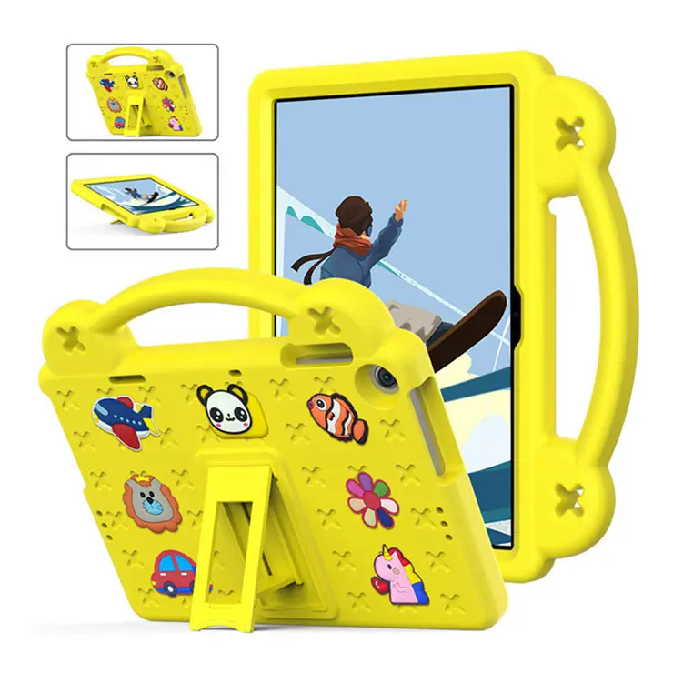 Kids Handheld Shock-Proof Cartoon Eva Foam Stand Cover Case Voor Samsung Ipad Huawei Lenovo Amazon Tablet