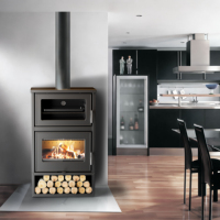 Poêle à bois d'intérieur moderne sur mesure JingXin avec four intégré, haute efficacité