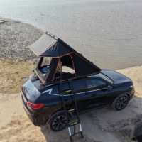 TCAL TM-03 Outdoor Camping Dreieck-Dachzelt mit Hartschale, schlanker Aluminium-Wabenbasis, Matratze, Kissen und Teleskopleiter