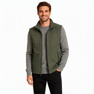 AQTQ <strong>Men's</strong> Reversible <strong>Fleece</strong> Lined <strong>Gilet</strong> Outerwear Sleeveless Jacket Outdoor Casual Photography Fishing Vests for Hiking Golf - Product Image 1
