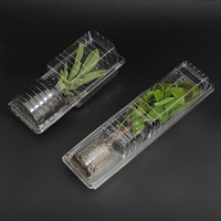 Boîte en plastique PET à clapet jetable personnalisable pour le transport d'artisanat de fleurs vente directe d'usine de graines et de plantes