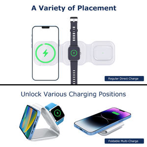 <span class=keywords><strong>Chargeur</strong></span> <span class=keywords><strong>sans</strong></span> fil pliable multifonction 3 en 1 15W 3 en 1 Station 3-1 Chargement rapide intelligent Chargeurs <span class=keywords><strong>sans</strong></span> fil multiples - Product Image 2
