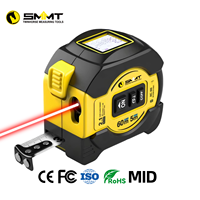 Mètre laser 2-en-1 5m/60m, télémètre numérique haute précision rechargeable pour la construction