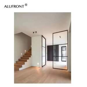 ALUFRONT Porte pivotante avant de luxe à rupture thermique à usage intensif Économie d'énergie Grande vue Design pliant moderne Insonorisé Fibre de verre - Product Image 5
