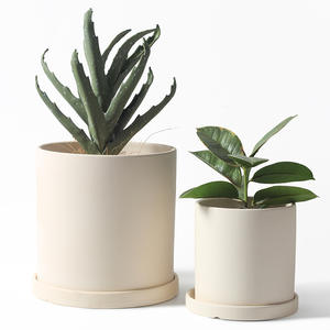 Nordique simple respirant en céramique végétarien intérieur vert romain pot de viande orchidée grande petite avec plateau - Product Image 4
