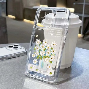 Piccolo fiore bianco <span class=keywords><strong>arancione</strong></span> stampa Shockproof spazio TPU custodia per telefono cellulare per <span class=keywords><strong>Iphone</strong></span> <span class=keywords><strong>X</strong></span> Xr Xs 11 12 13 14 15 16 17 Pro Max - Product Image 4