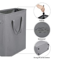 Panier à linge carré pliable 3D en tissu non tissé écologique moderne avec poignée, capacité de 3 à 6 L pour le rangement du linge dans la salle de bain