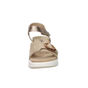 Imac Women's <b>Open</b> Toe Wedge Sandal Beige Gold 5 Cm Heel Platform Summer Cushioned Style Size 38 - Product Image 3