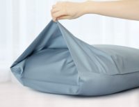 Juego de Sábanas Cloudland 100% Algodón Tejido 300 Hilos, 4 Piezas, con Fundas de Almohada con Logotipo Personalizado, Color Sólido, para Todas las Temporadas, Reutilizables